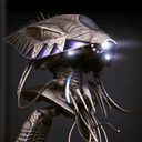 A miniature tripod model from the 2005 War of the Worlds movie